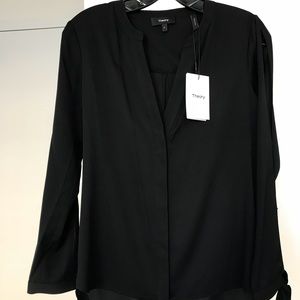 Theory black silk tunic